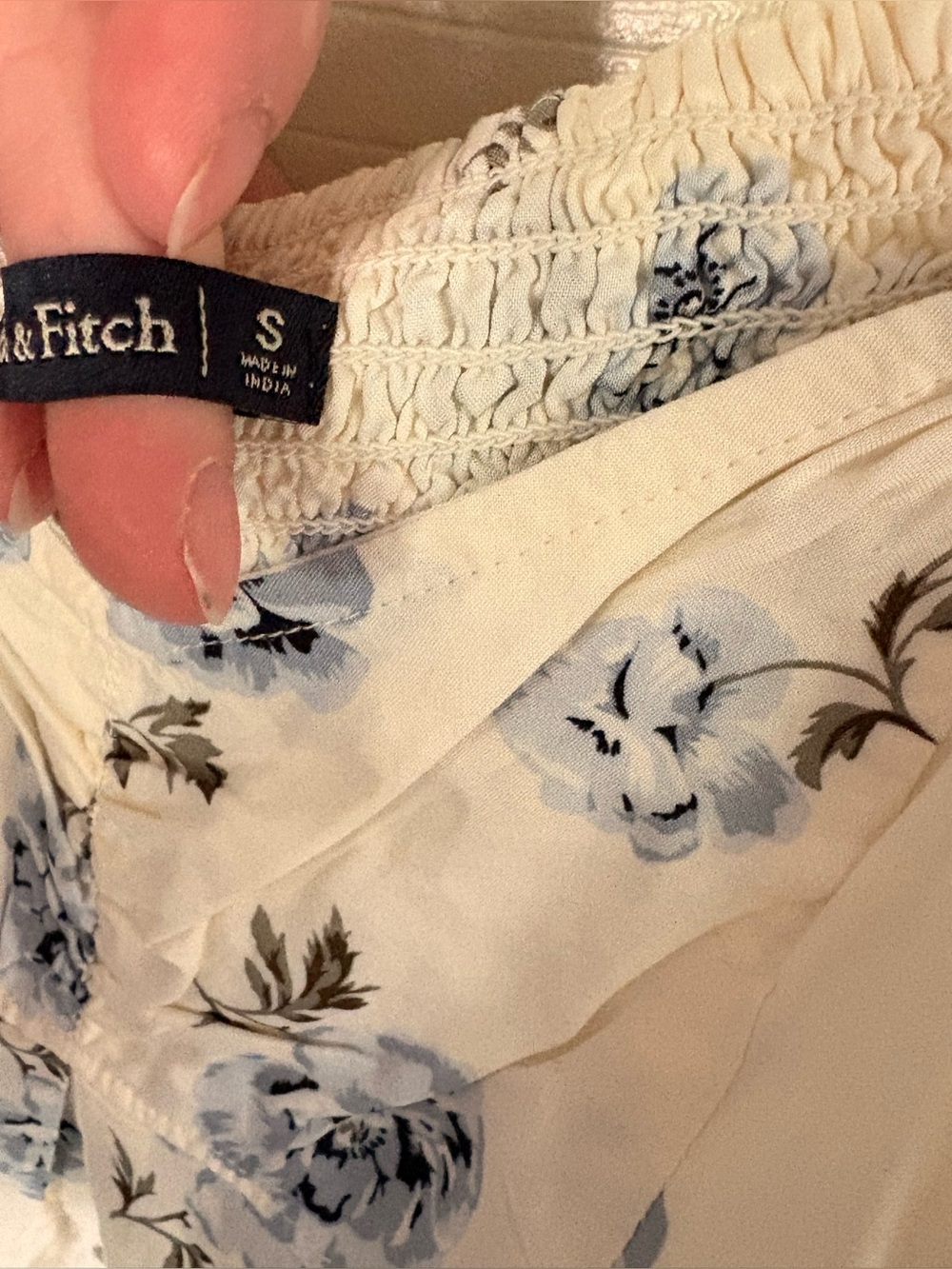 Abercrombie & Fitch Size Small Top Blue Roses Cottegecore Kawaii Fairy Cami S - Picture 6 of 8